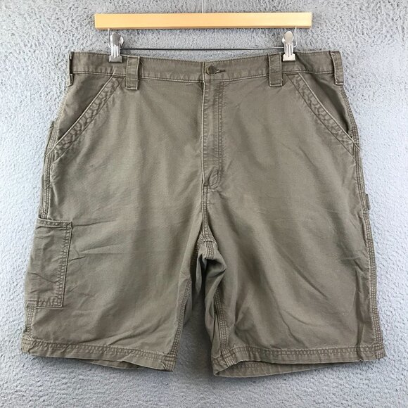Carhartt Mens Cargo Shorts 40 Olive Green Durable Workwear - Picture 2 of 9